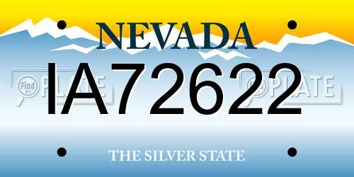 IA72622 Nevada License Plate