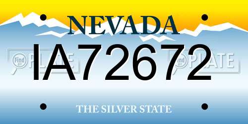 IA72672 Nevada License Plate