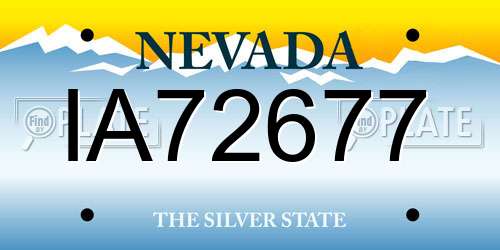 IA72677 Nevada License Plate