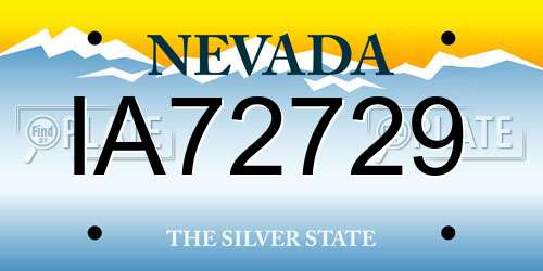 IA72729 Nevada License Plate