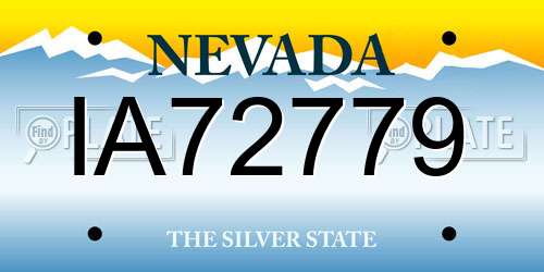 IA72779 Nevada License Plate