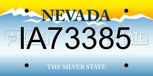 IA73385 Nevada License Plate