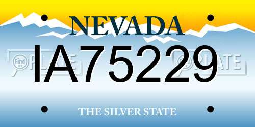 IA75229 Nevada License Plate