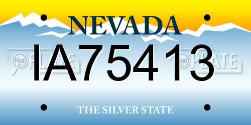 IA75413 Nevada License Plate