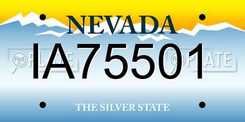 IA75501 Nevada License Plate