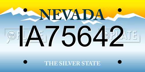 IA75642 Nevada License Plate