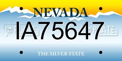 IA75647 Nevada License Plate