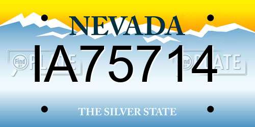 IA75714 Nevada License Plate