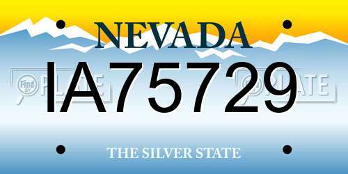 IA75729 Nevada License Plate