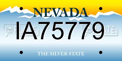 IA75779 Nevada License Plate