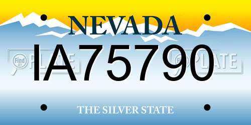IA75790 Nevada License Plate