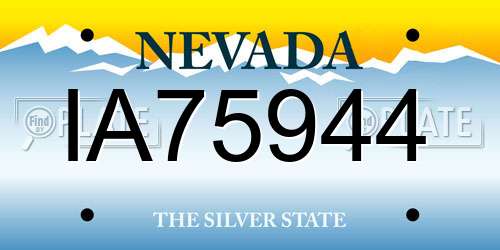 IA75944 Nevada License Plate