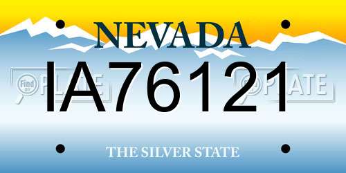 IA76121 Nevada License Plate