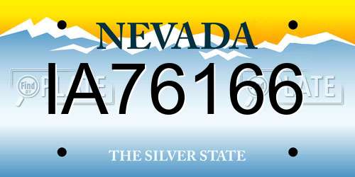 IA76166 Nevada License Plate