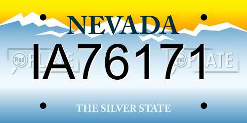 IA76171 Nevada License Plate