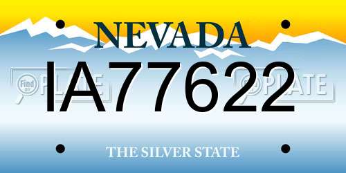 IA77622 Nevada License Plate