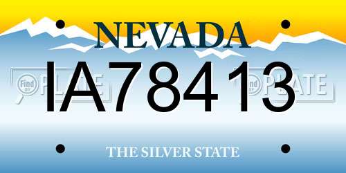 IA78413 Nevada License Plate