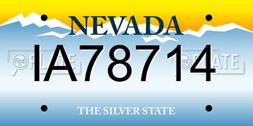IA78714 Nevada License Plate