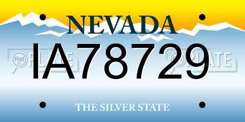 IA78729 Nevada License Plate