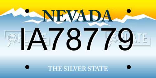 IA78779 Nevada License Plate
