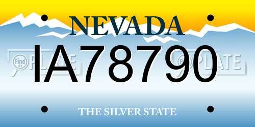 IA78790 Nevada License Plate