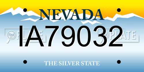 IA79032 Nevada License Plate