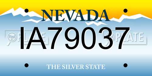 IA79037 Nevada License Plate