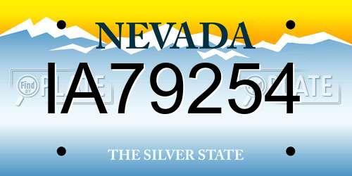 IA79254 Nevada License Plate