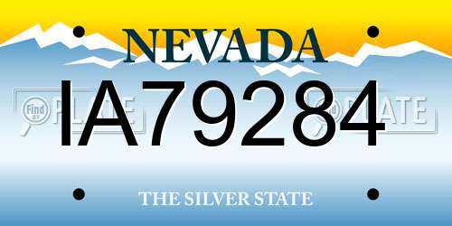 IA79284 Nevada License Plate