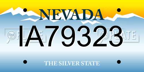 IA79323 Nevada License Plate