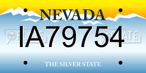 IA79754 Nevada License Plate
