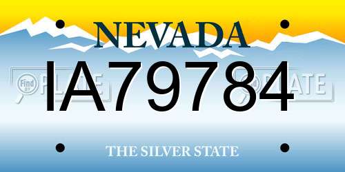 IA79784 Nevada License Plate