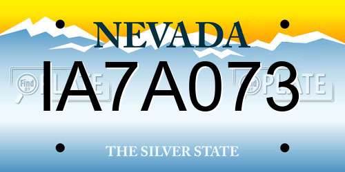 IA7A073 Nevada License Plate