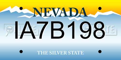 IA7B198 Nevada License Plate