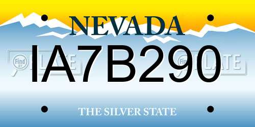 IA7B290 Nevada License Plate