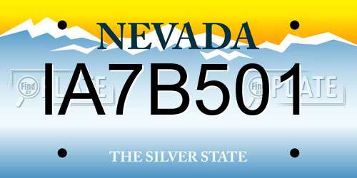 IA7B501 Nevada License Plate