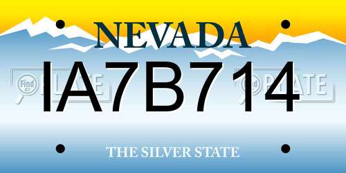 IA7B714 Nevada License Plate