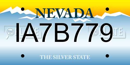 IA7B779 Nevada License Plate
