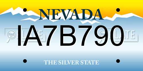 IA7B790 Nevada License Plate