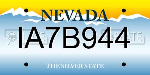 IA7B944 Nevada License Plate
