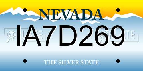 IA7D269 Nevada License Plate