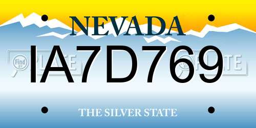IA7D769 Nevada License Plate