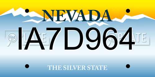 IA7D964 Nevada License Plate