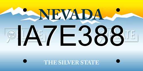 IA7E388 Nevada License Plate