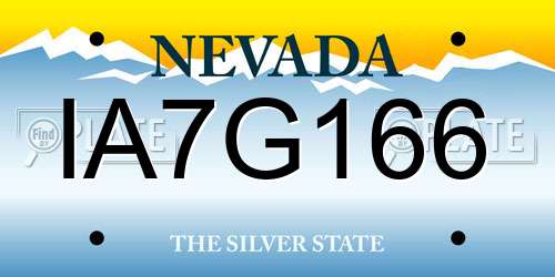 IA7G166 Nevada License Plate