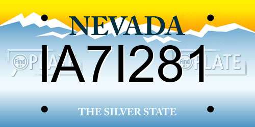 IA7I281 Nevada License Plate