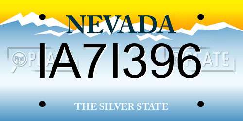 IA7I396 Nevada License Plate