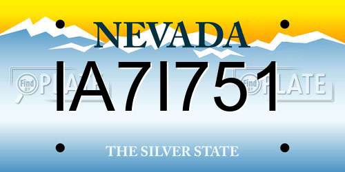 IA7I751 Nevada License Plate