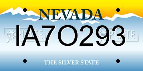 IA7O293 Nevada License Plate