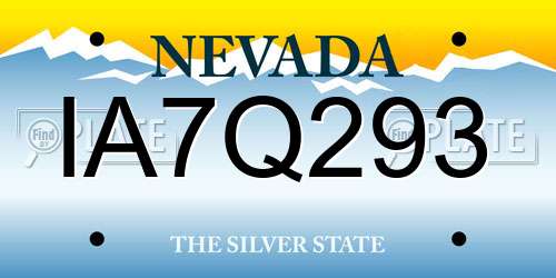 IA7Q293 Nevada License Plate
